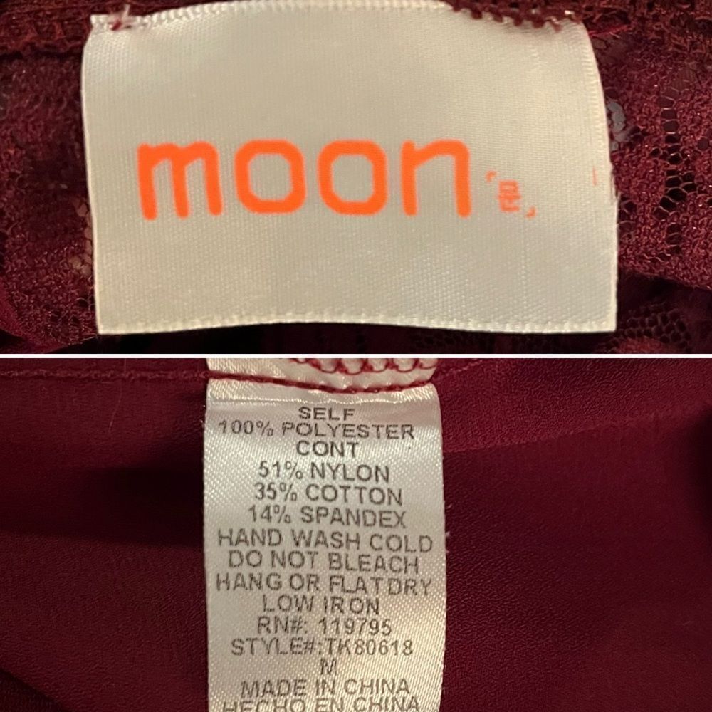 ModCloth Burgundy Lace Yoke Long-Sleeve Blouse - Picture 9 of 10